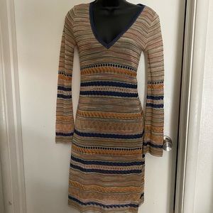 Missoni Long Sleeved Metallic Dress